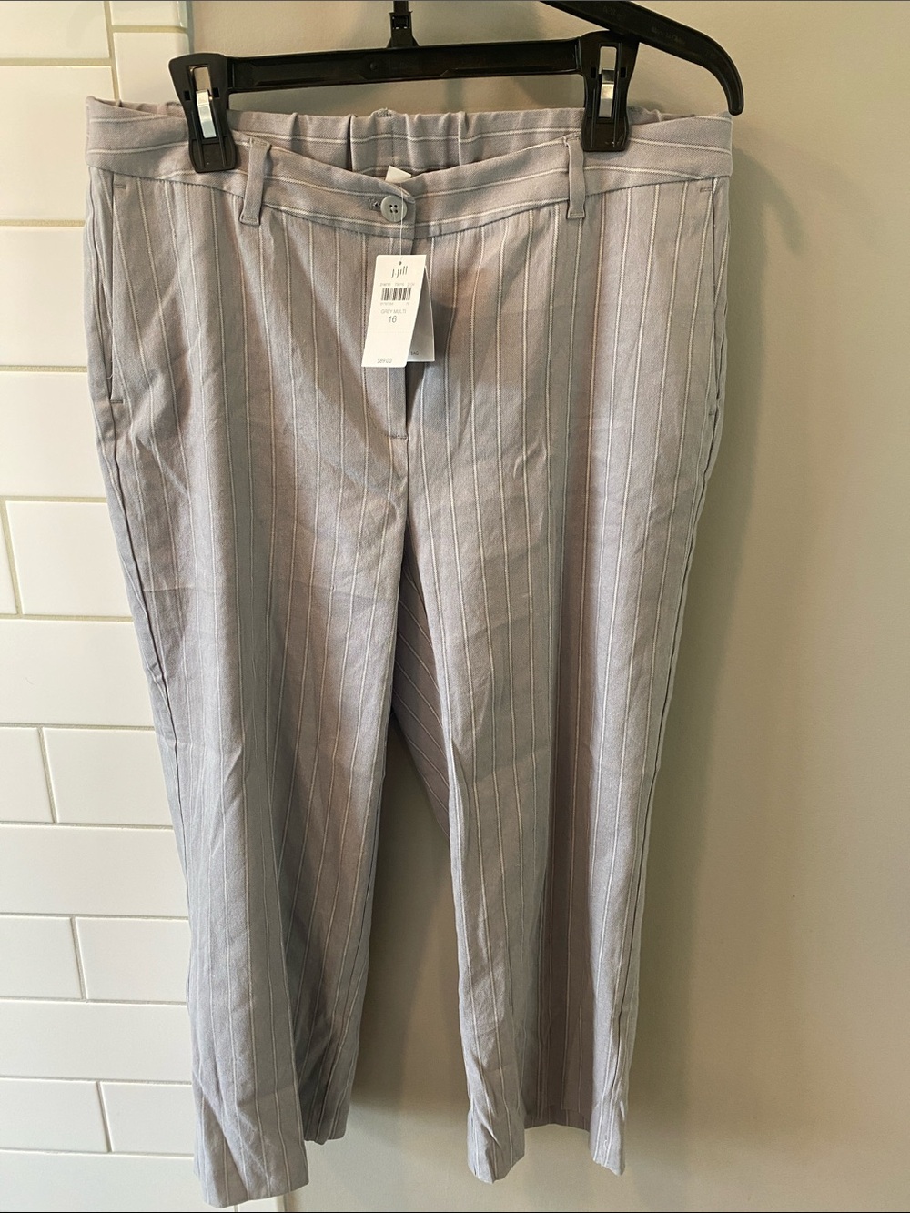 J. Jill Light Gray Pinstripe Women's Dress Pants